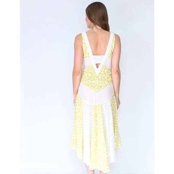 ANTHROPOLOGIE LEIFNOTES Yellow Bird Midi Dress - Picture 1 of 14
